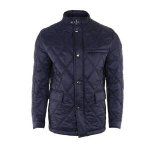 NEW JOOP! men's diamond quilted technical moto jacket in blue